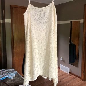 BCBG ivory lace dress with u shape back
